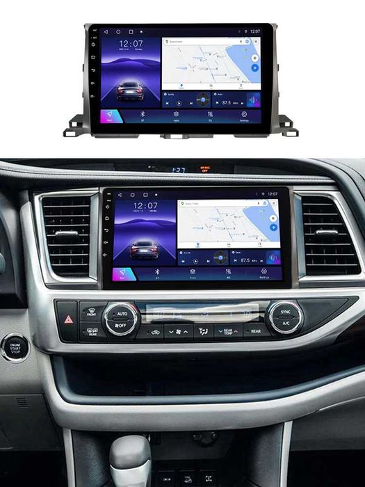 Navigatie Android 14 Toyota Highlander 2013-2018 1/8 Gb Waze CarPlay