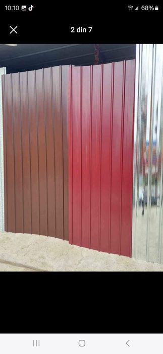 Tabla cutata gri maro roșu zincata