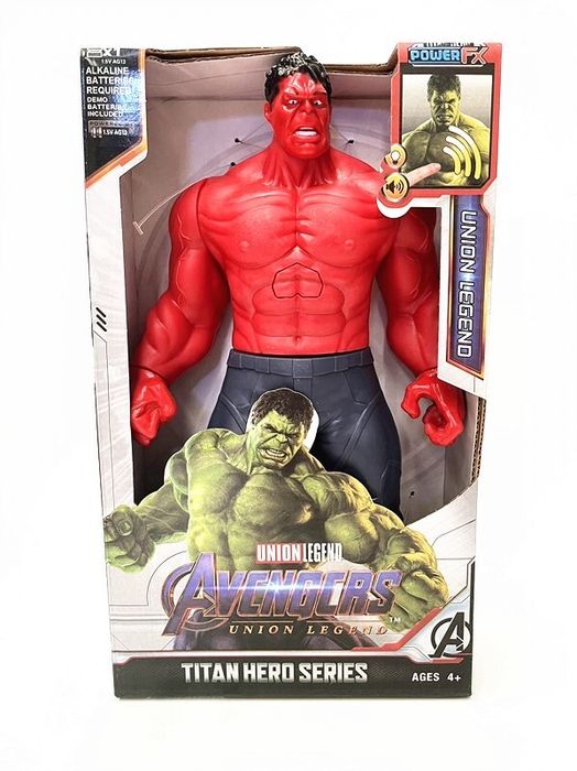 Голяма фигурка червен Хълк 30см със звук и светлина Avengers отмъстителите фигура Red Hulk