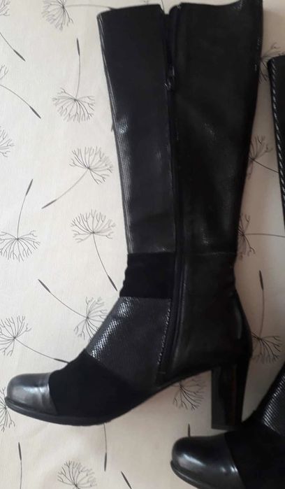 Дамски ботуши ест.кожа и велур