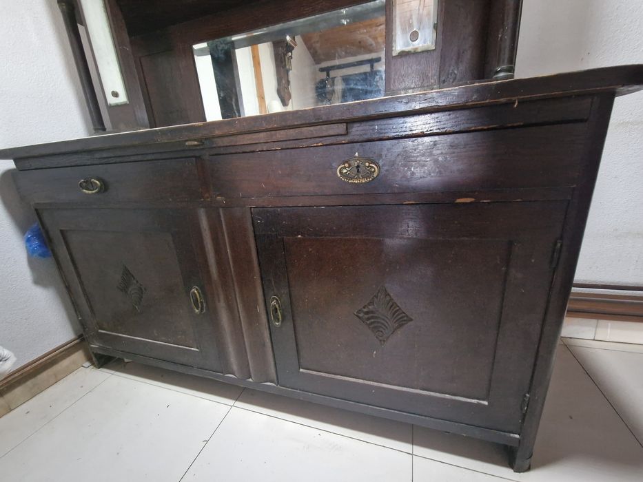 Credenț lemn cu blat marmură