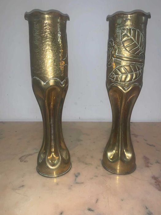 Vaza bronz si alama obuz de tun de-Al Doilea Război Mondial 1943