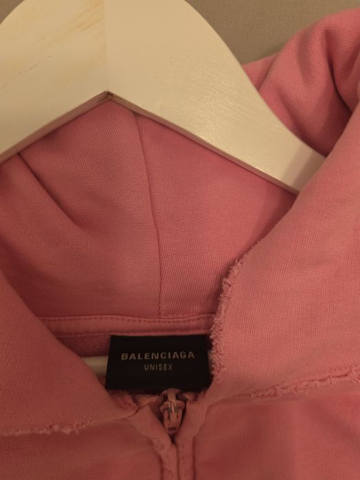 Balenciaga Polo Zip Up Pink Distressed