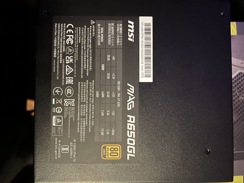 MSI MAG A650GL 650W számítógép-táp – Új, használatlan