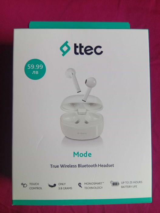 Bluetooth слушалки TTEC Mode True Wireless