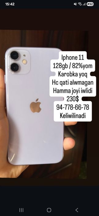 Iphone 11 xolati yaxshi.Bez karobka