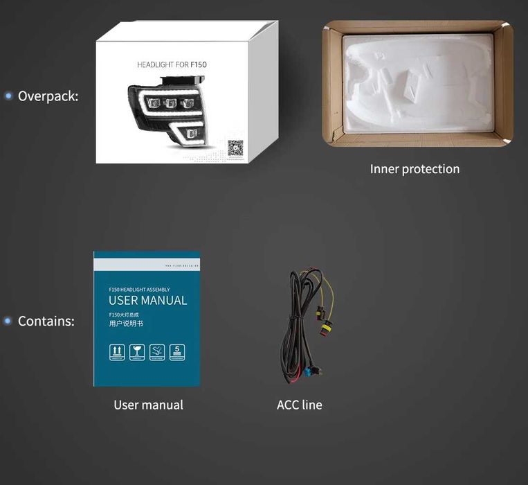 Комплект LED Matrix фарове с динамични мигачи за Ford F150 09 - 14