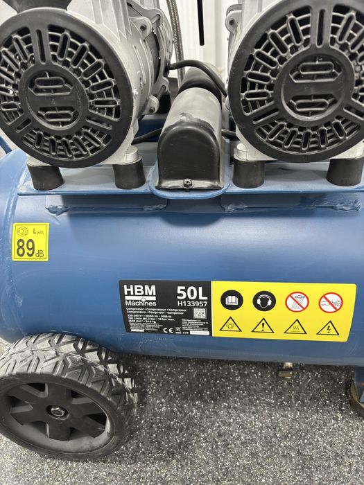 Vand compresor HBM - H133957, cu 2 motoare, 50 litri