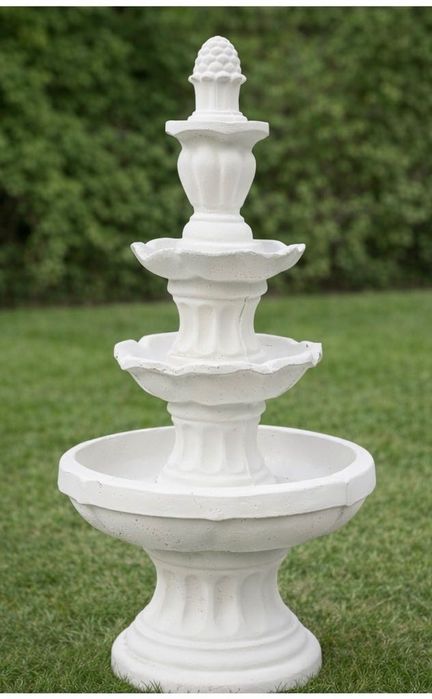 Fântână arteziană decorativă din beton – albastru marin / alb