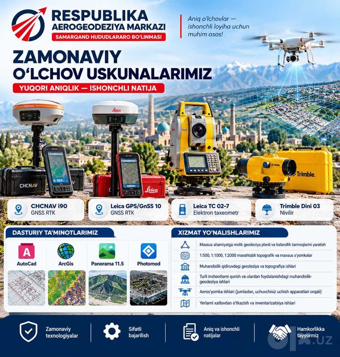 Geodeziya va topografik s’yomka xizmatlari