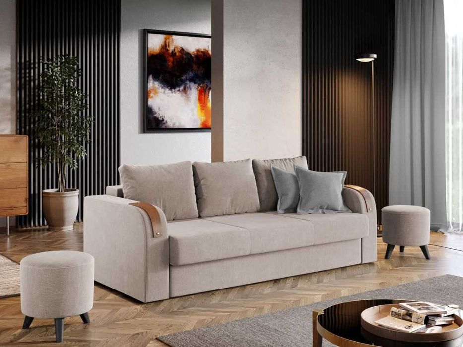 Canapea Extensibila Morelia Crem - Transport Gratuit in 4-10 zile