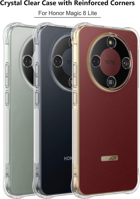 Прозрачен силиконов удароустойчив кейс за honor magic8 lite със защита