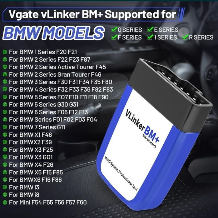 Vlinker BM + Interfață BMW BimmerCode BimmerLink iOS / Android