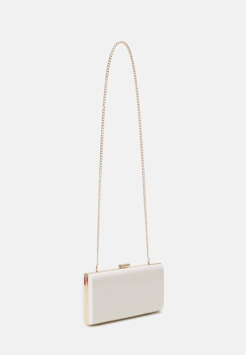 Geanta plic simpla, crem/alb, satin, Anna Field