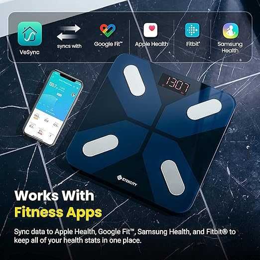 Etekcity Bluetooth интелигентна кантар за телесно тегло, ИТМ до 180кг