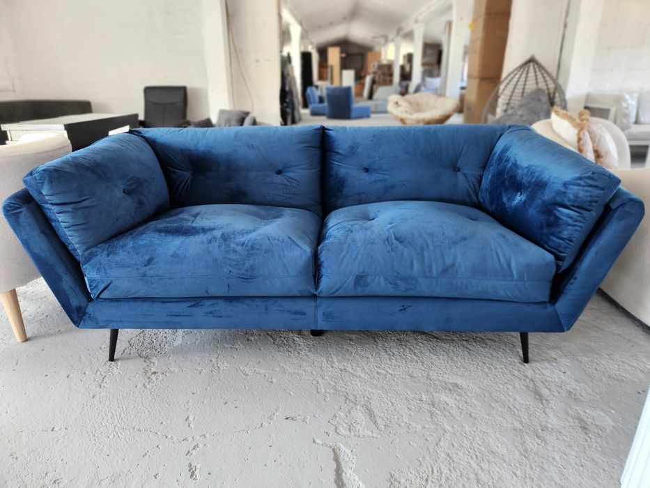 SP! NOU Canapea fixă 210cm, catifea bleumarin
