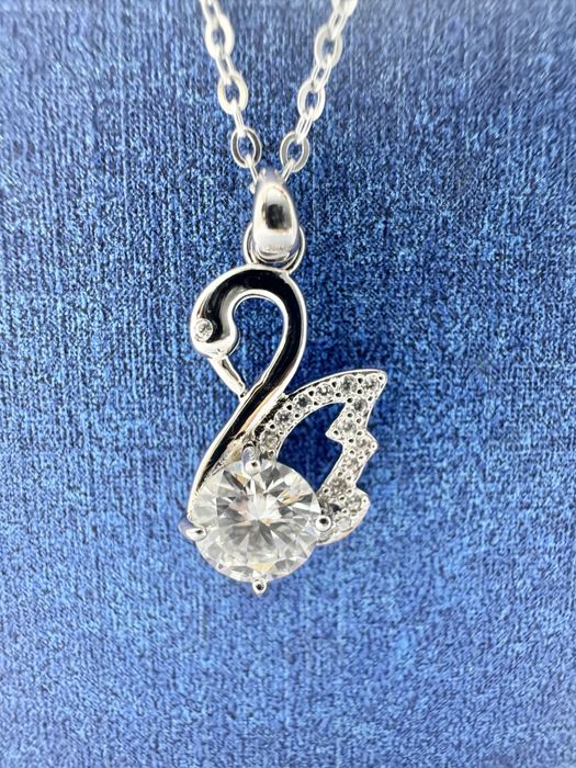 Сребърно колие с мойсанит (Диамант) 1 карат