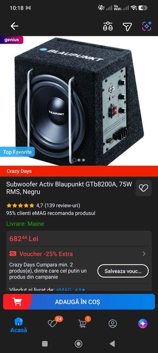 Subwoofer Blaupunkt Gtb8200a