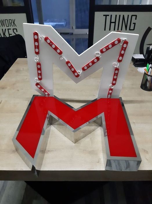 Рекламные, широкоформатные, 
внутреннее, наружные буквы.