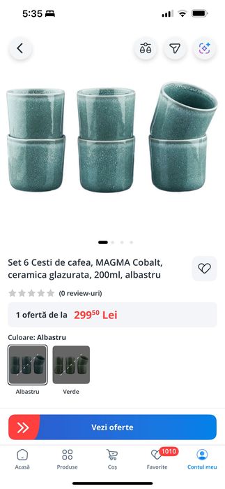 Set 4 Cesti de cafea Magma Cobalt