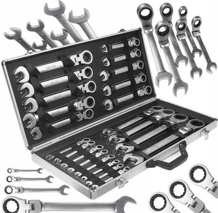 Звездогаечни чупещи тресчотни ключове 6-32мм в куфар Stahlmayer