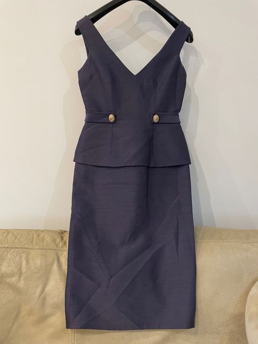 Costum mov Dsquared (rochie + sacou), 83% lână, mărime IT 44