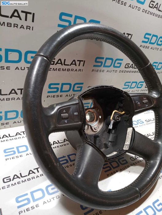 Volan Piele 4 Spite cu Comenzi FARA Airbag Audi A5 2008 - 2016 Cod 8R0419091 0060003096 [M5097]