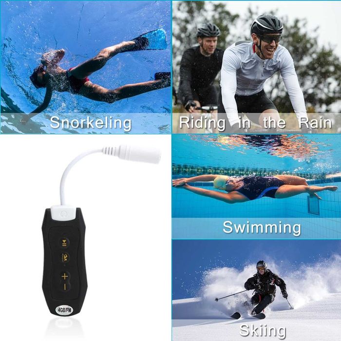 Водоустойчив MP3 Плейър за Плуване и Гмуркане – 4GB памет и FM радио