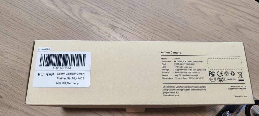 Crosstour CT9000 4K 20MP, подводна екшън камера, подарък селфи стик