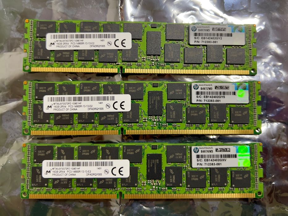 48GB (3x16GB) DDR3 1866 ECC RDIMM Micron/HP – server, X79