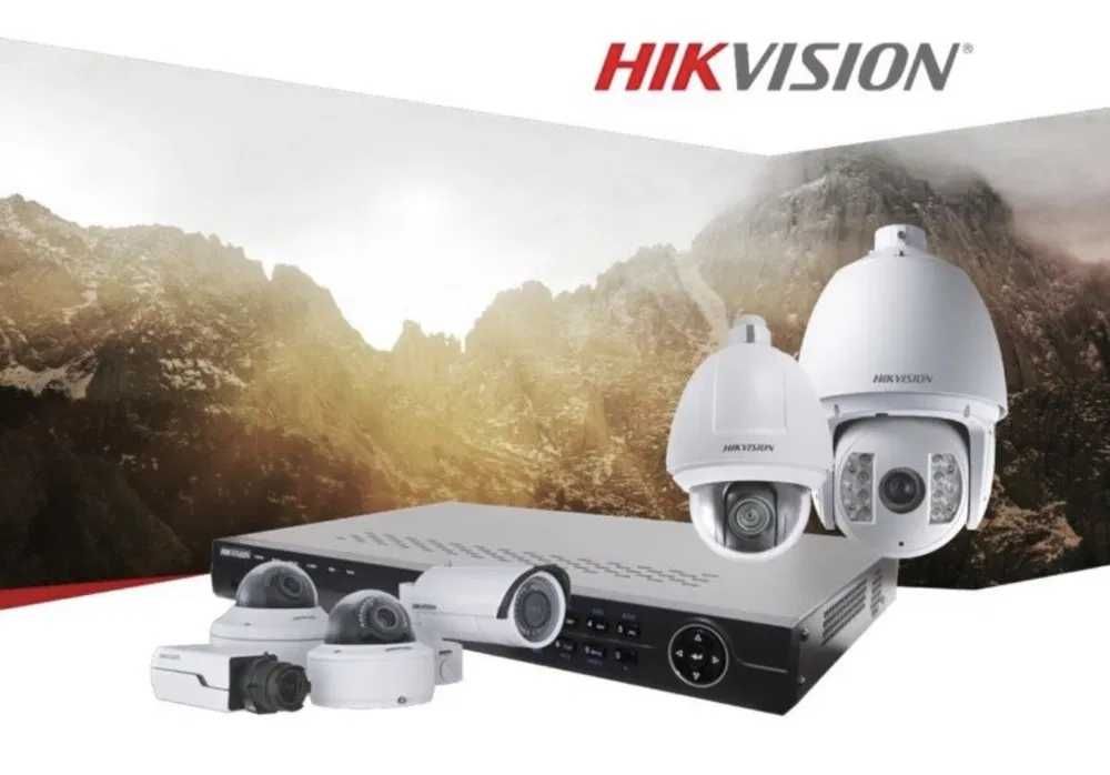 установка камера видеонаблюдения  Hikvision