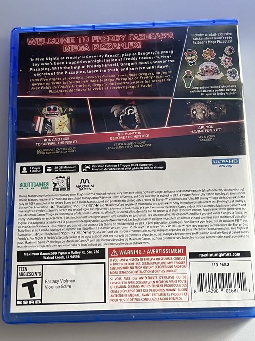 Продам диск Five Nights at Freddy's: Security Breach на PS5