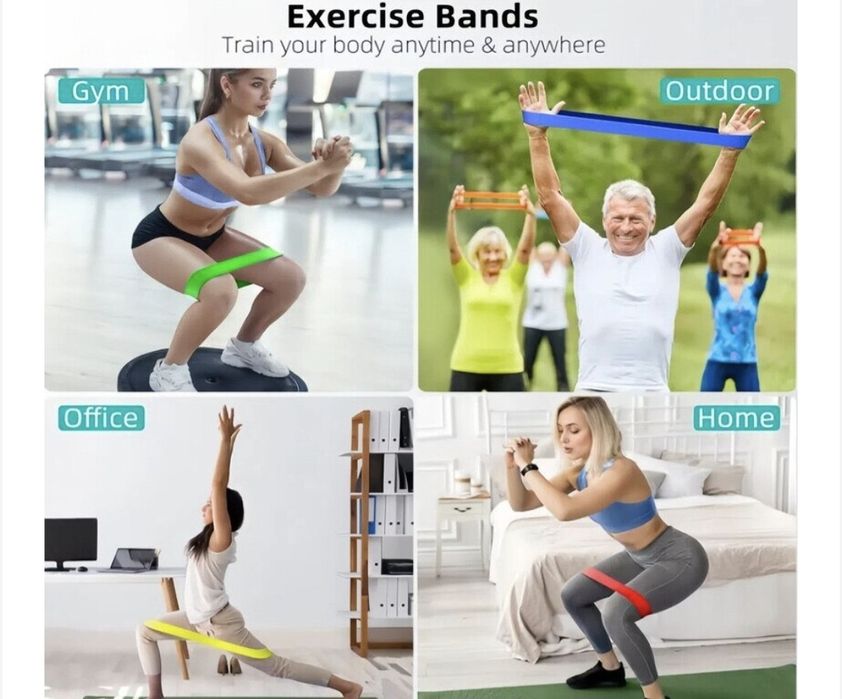 Комплект от 5 ластика EHASPOR за тренировки, йога и пилатес, еластични