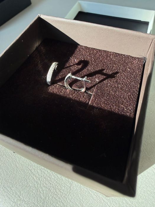 Cercei aur alb cu diamante