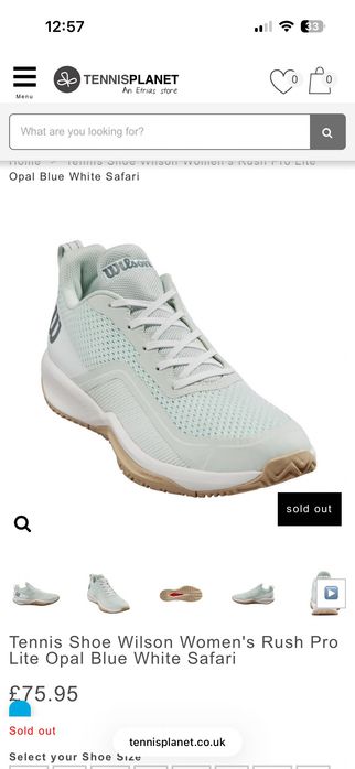 Нови дамски тенис обувки 38,5 Wilson Women's Rush Pro