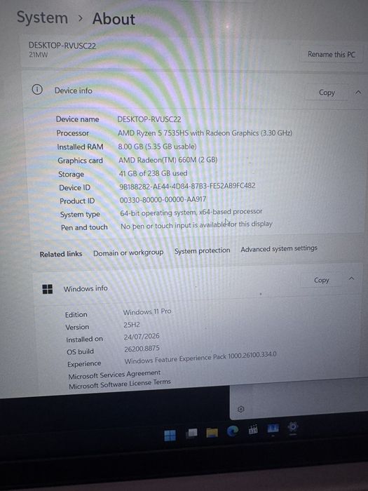 Lenovo thinkbook 21mw