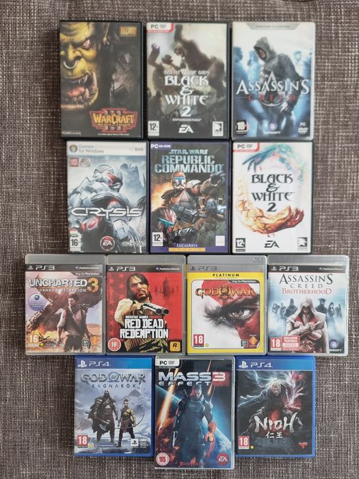 Lot 10 jocuri PC și PS3 – Assassin’s Creed, God of War, Red Dead Redemption, Star Wars