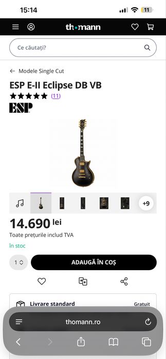 Chitara electrica ESP E-II Eclipse DB VB
