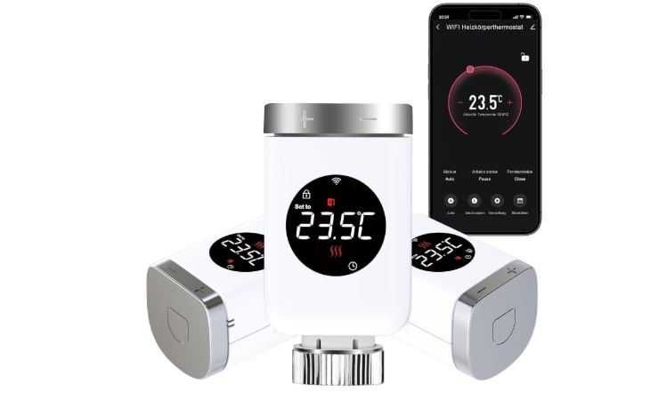 Termostat inteligent calorifer SALCAR TRV801W – Set 3 bucăți (WiFi, Alexa/Google)