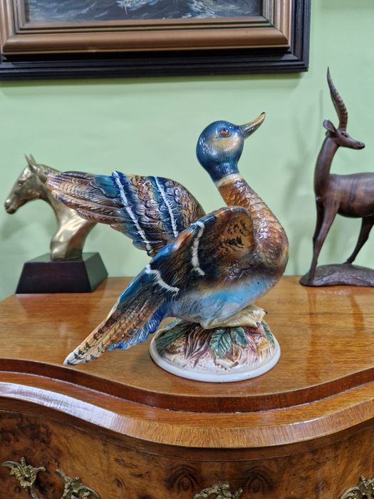 Уникална голяма антикварна италианска порцеланова фигура статуетка