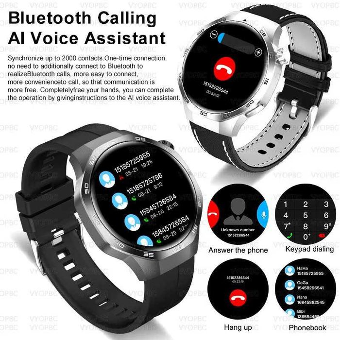 Ceas Smartwatch GT5 PRO, GPS, Apel Bluetooth, Waterproof, Incarcare Rapida, Display 1.53", Negru, Compatibil iOS & Android, 1