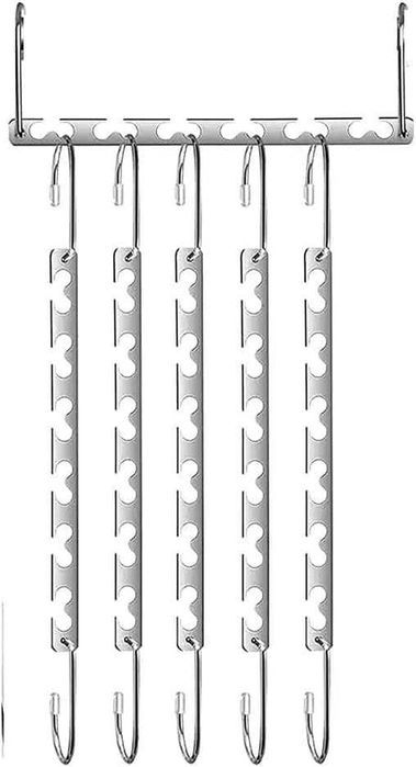Set 11 organizatoare pentru dulap, 26 cm, inox, argintiu