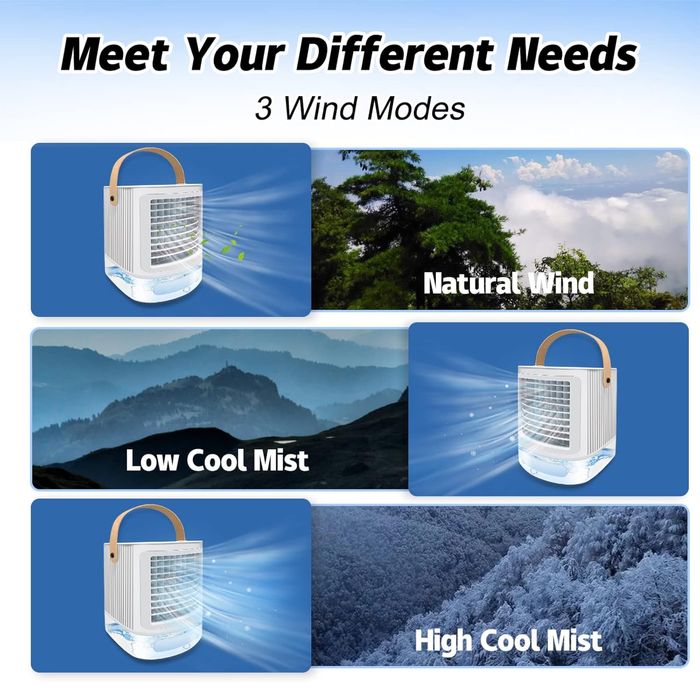 Преносим мини охладител с водна пара и лед