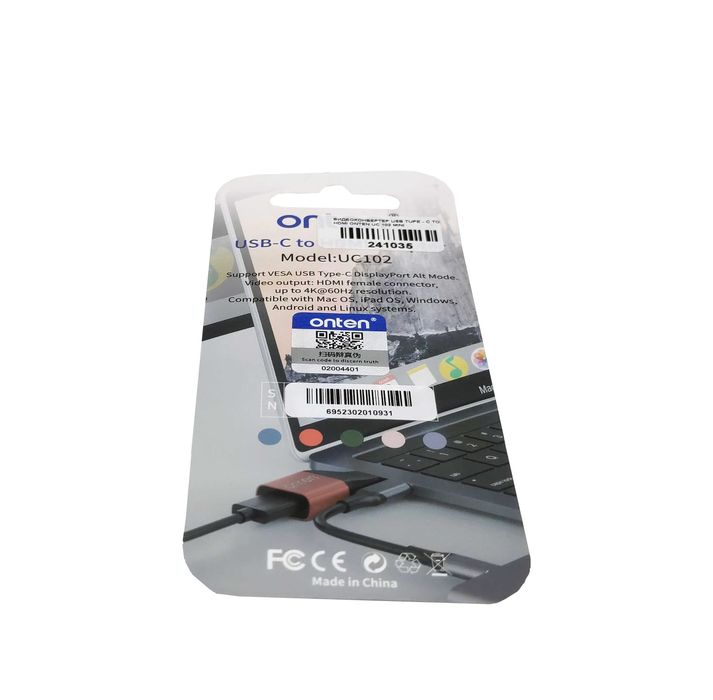 Переходник Usb Type - C To HDMI Onten UC 102 mini
