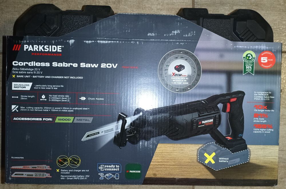 Parkside ferastrau sabie fierastrau pendular taiat lemn pe baterie 20V