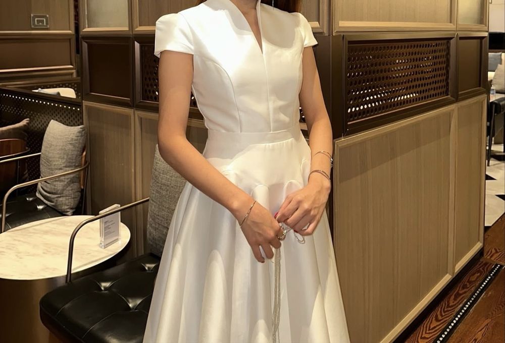 Вечернее белое платье