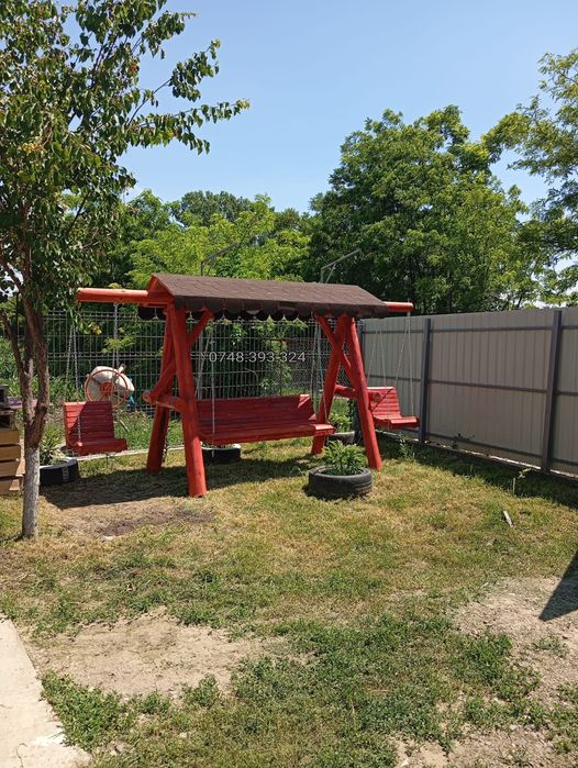 Balansoar  lemn  masiv  leagan  model pergola