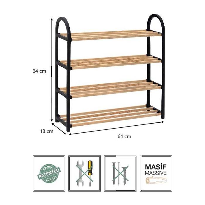 Suport pantofi cu 4 rafturi pentru incaltaminte organizator pentru hol