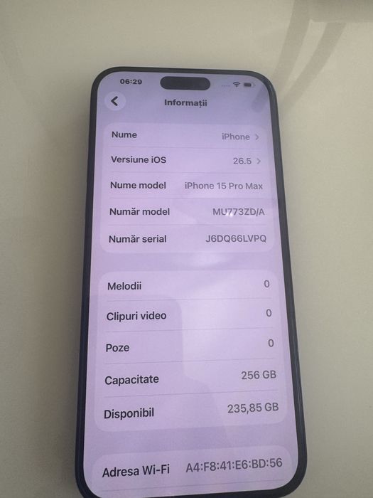 Vand iphone 15 pro max