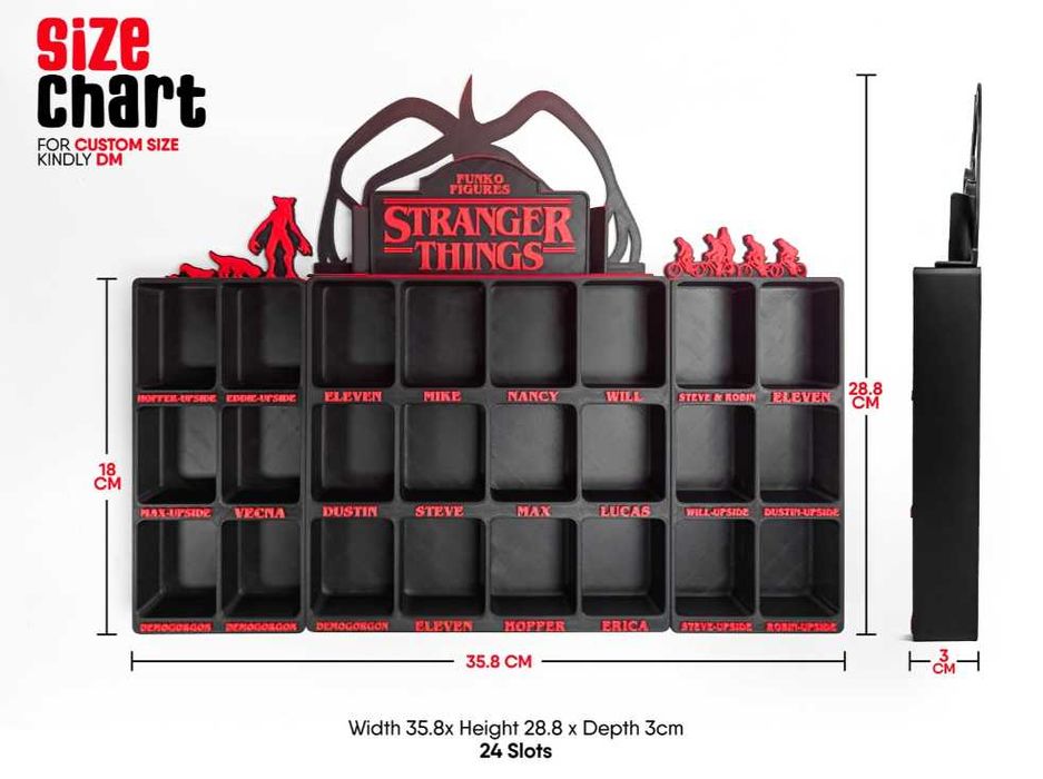 Дисплей/Органайзер за Stranger Things фигурки (Kinder Joy) – 24 места